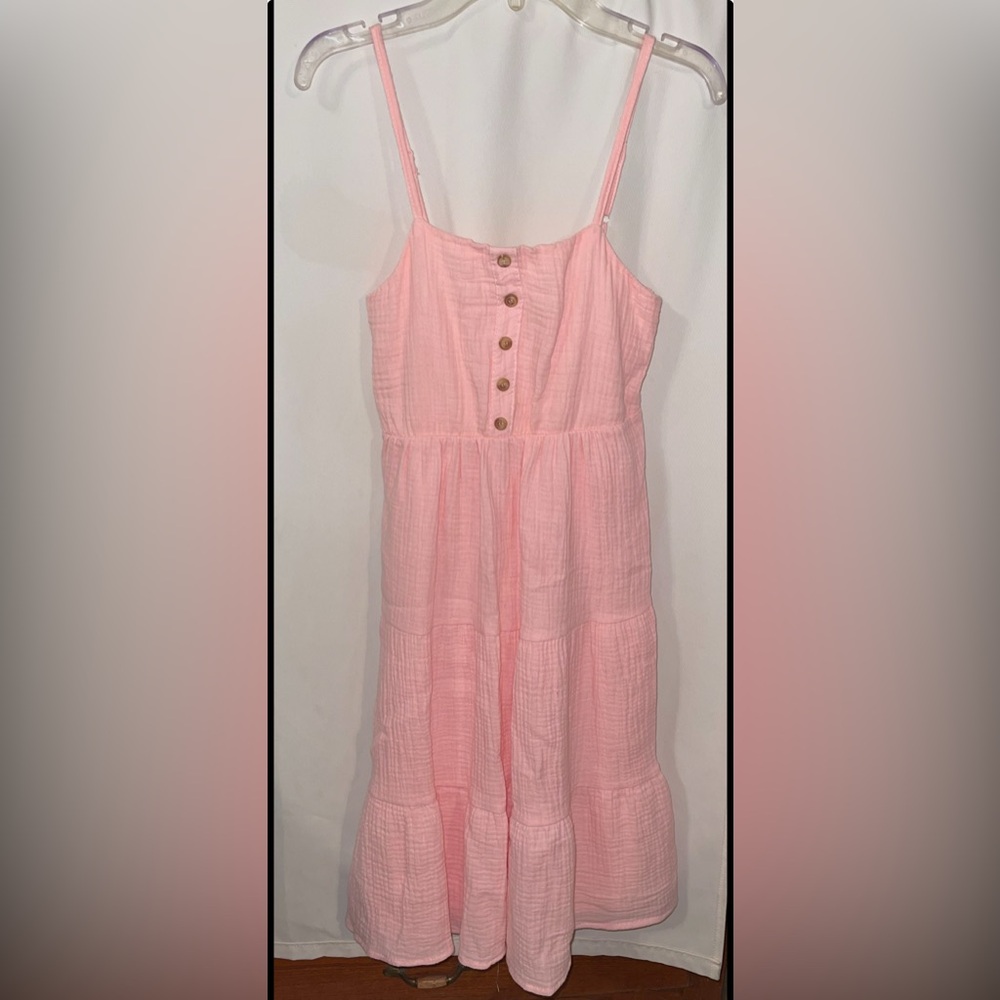 btween Pink Button-Front Sundress - Picture 3 of 5